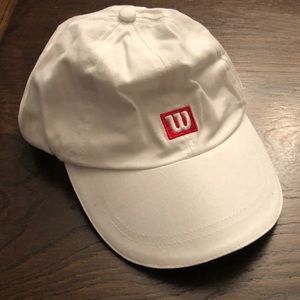 Wilson Tennis Athletic White Hat Ball Cap Sports